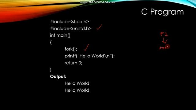 fork System Call in Operating System || Example of fork()