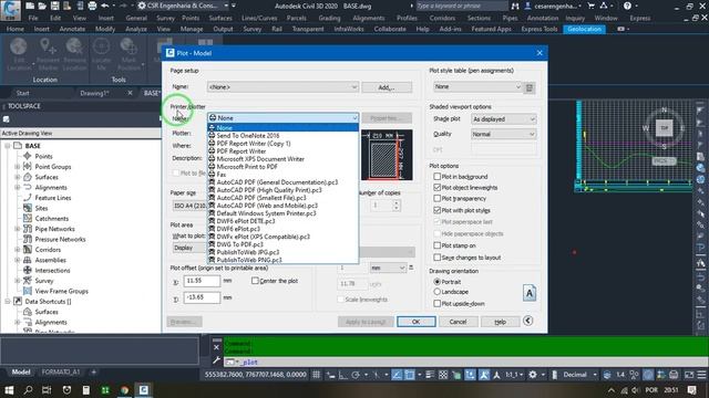 Exportando Imagem em JPEG no AutoCAD Civil 3D 2020 смотреть онлайн