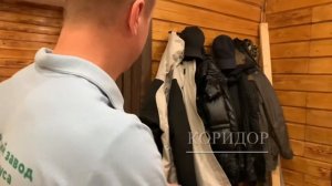 Осмотр коридора, с/у, душевой, гостевой комнаты в деревянном доме из профилированного бруса.