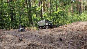 Путешествие по сосновому бору, на WPL B24 Газ-66 1:16 и WPL B36 Урал 4320