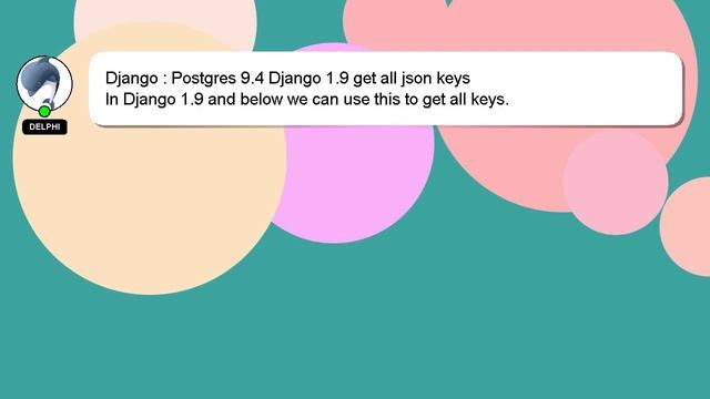 Django : Postgres 9.4 Django 1.9 get all json keys смотреть онлайн