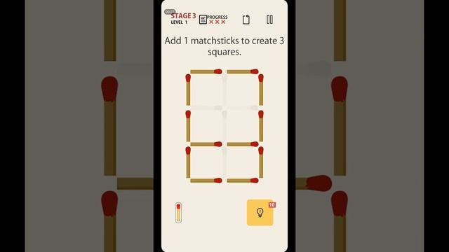 Matchstick Brain Game Challenge - 5 stages within a minute