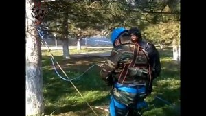 Спуск с наведением перил
