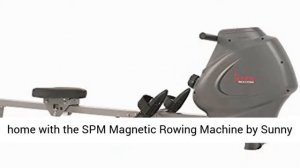 Sunny Health & Fitness Compact Folding Magnetic Rowing Machine with LCD Monitor, Bottle Holder, 43