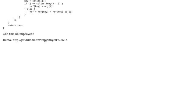 Code Review: Convert flat object keys to hierarchical one