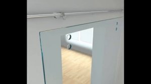 Пример установки стеклянной раздвижной двери открытого типа