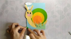 Аппликация с шаблонами. Улитка. DIY