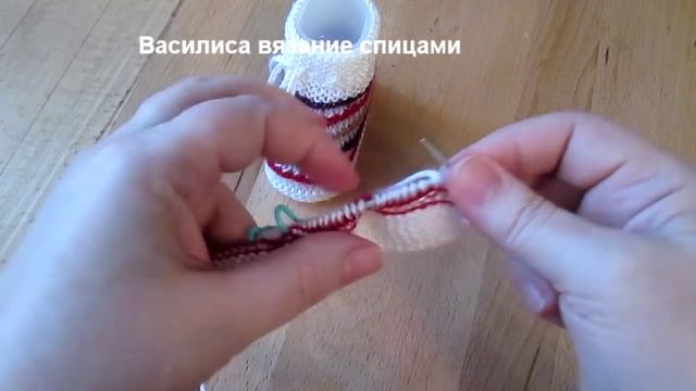 35 Пинетки спицами цветные полоски Василиса смотреть онлайн