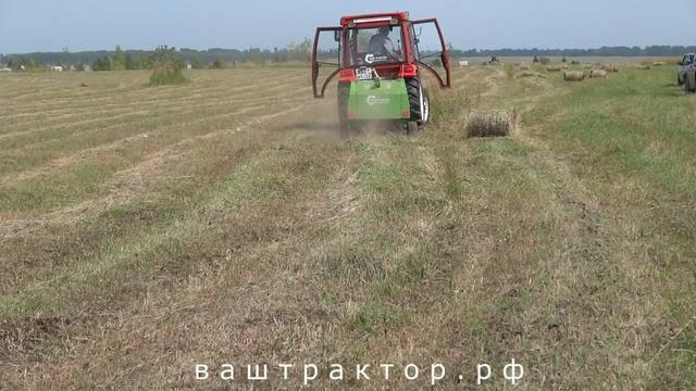 Пресс подборщик 0850   полевые испытания граблей