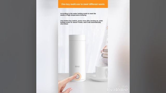 Портативный мини туристический электро чайник термос Xiaomi MIUI смотреть онлайн