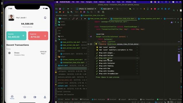 Flutter Transaction Management App - Flutter tutorial for beginners - #flutter Course 2023