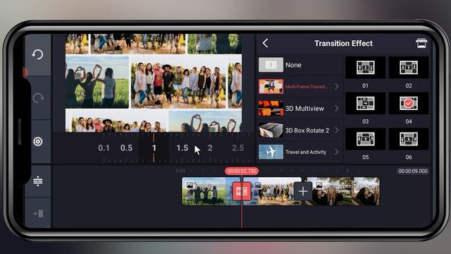 How to add Multi Frame Transition effect to video in KineMaster смотреть онлайн