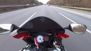 Разгон на Suzuki GSXR 600 на немецком автобане | 242 км/час
