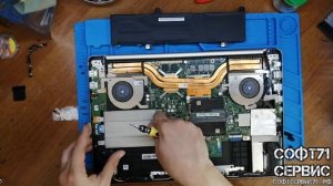 Asus N580V разборка  Замена HDD Замена ОЗУ Чистка системы охлаждения