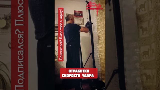 отработка скорости удара на малой груше.