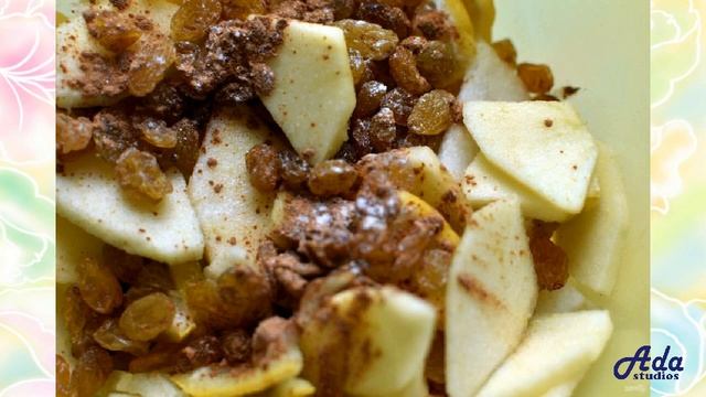 Галета с грушами, яблоками и изюмом Рецепт, пошаговый, как приготовить, видеорецеп