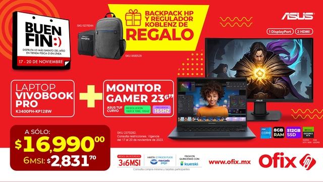 KIT GAMING / LAPTOP ASUS VIVOBOOK PRO + MONITOR TUF CURVO 23.6" + Backpack y Regulador de Regalo смотреть онлайн