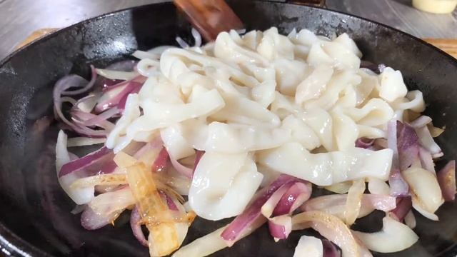Аля Строганов из кальмаров с чесночным нежным ПЮРЕ смотреть онлайн