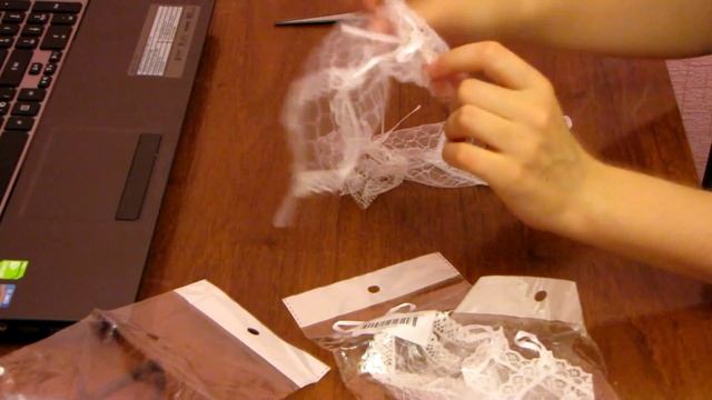 НЕЖНЫЕ перчатки свадебные без пальцев кружевные белые посылка покупка с китая Aliexpress