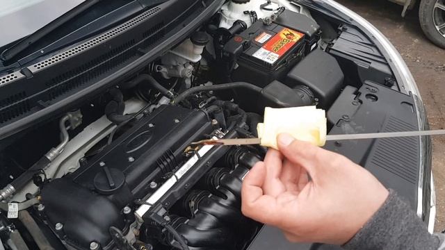 Kia rio 3 проверка уровня масла в двигателе своими руками