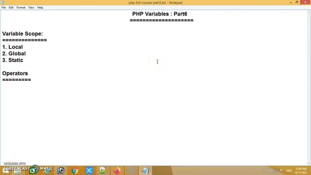 PHP Full Course | PHP for Beginners | PHP Complete Course |  PHP Tutorial | PHP Operators