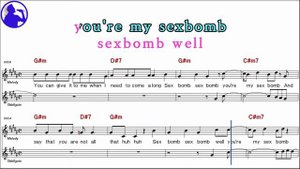 Tom Jones-Sex bomb karaoke sheet music,MR for players,chord,chorus,Lyrics add(Ye karaoke)