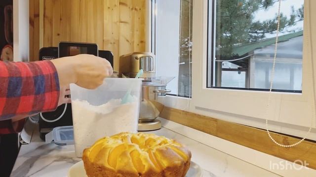 Пирог с персиками! Сметанный пирог ? Сметанный пирог с персиками!