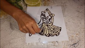 Шоколадный декор из белого и тёмного шоколада. Как легко украсить торт. Танцевальная пара. Шоколад.