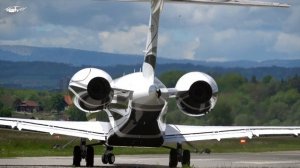 Bombardier Global 7500 "Monster" Business Jet Take-Off at Bern