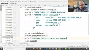 Lecture10 Part3 Python 105 MySQL Database Create New Table from python into mysql