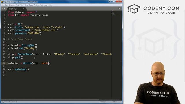 Dropdown Menus With TKinter - Python Tkinter GUI Tutorial 18 смотреть онлайн