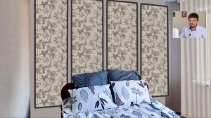 Красивый дизайн экономно: акцентная стена в спальне из одного рулона обоев (даже не метрового)