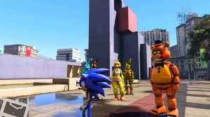 ГТА 5 ФНАФ АНИМАТРОНИКИ - РЕАЛЬНАЯ ЖИЗНЬ АНИМАТРОНИКОВ! КАК ЕЖ СОННИК СТАЛ СУПЕР СОННИКОМ! ГТА МОДЫ