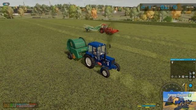 Ворошим сено, валкуем сено, тюкуем сено и увозим на продажу Farming Simulator 2022 смотреть онлайн