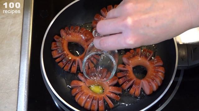 Оригинальная Яичница в Сосиске с Тостом - Вкусный Завтрак за 15 минут.
