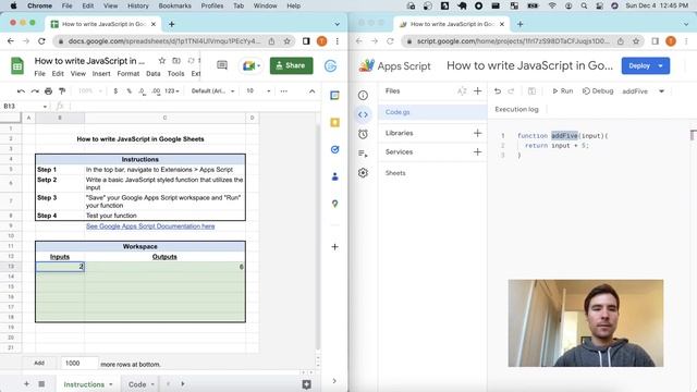 Can you write JavaScript in Google Sheets?