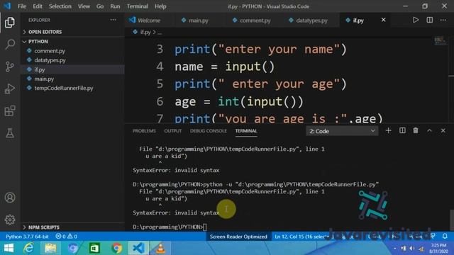 Learn Python in One Video in 1-hour - Python Crash Course for Beginners ?