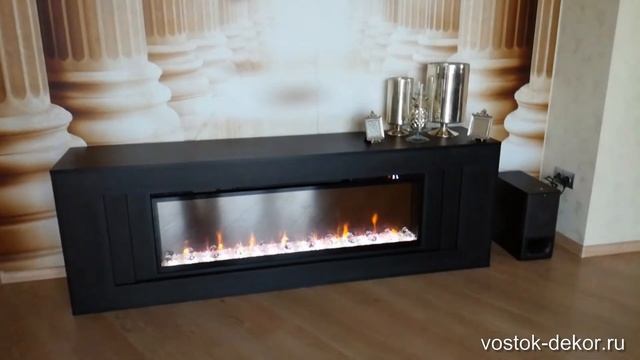 Линейный электрокамин LINE 50 в виде тумбы под телевизор! смотреть онлайн