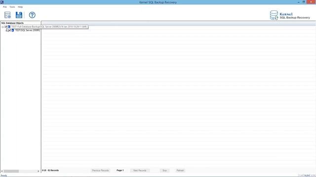 Restore SQL Database files from Backup files using Kernel for SQL Backup Recovery