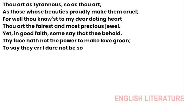 Sonnet 131 by William Shakespeare | Thou art as tyrannous so as thou art смотреть онлайн
