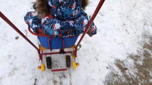 САНКИ с выдвижными КОЛЕСАМИ | Как ездит этот САНИМОБИЛЬ?