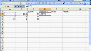 Sumar, multiplicar, dividir y restar en excel