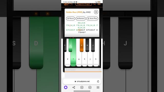 Golden hour на виртуальном пианино часть 3 смотреть онлайн