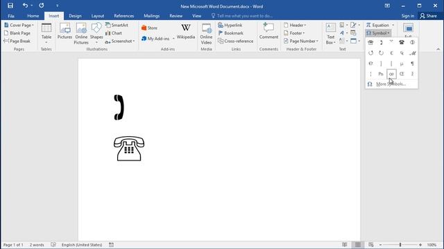 How to insert Telephone sign (symbol) in Word смотреть онлайн