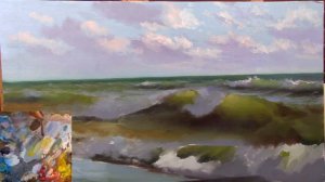 Урок живописи маслом от А. Южакова_ МОРЕ .Oil painting lesson from Alexander Yuzhakov+79857776200