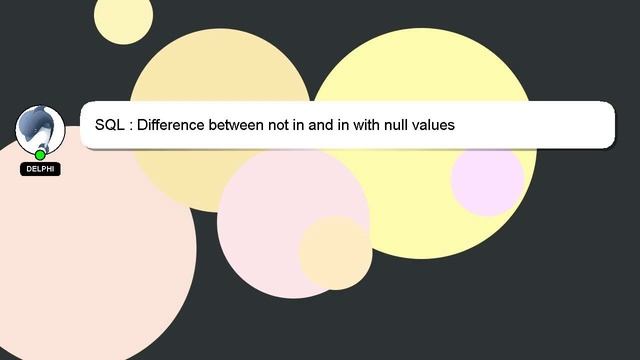 SQL : Difference between not in and in with null values смотреть онлайн