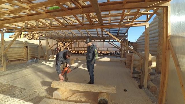 Лавка из бревна своими руками смотреть онлайн