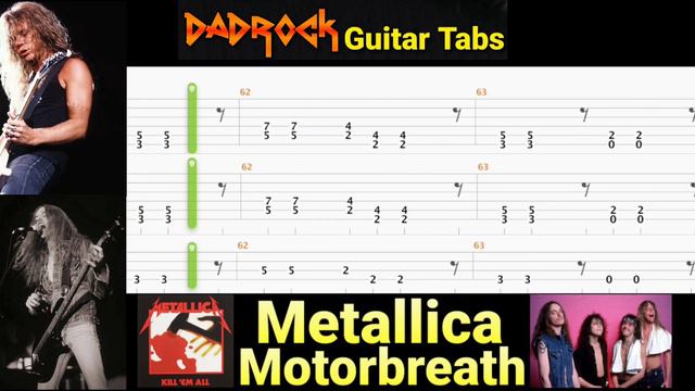 Motorbreath - Metallica - Guitar + Bass TABS Lesson смотреть онлайн