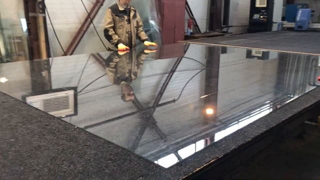 Высокопроизводительный станок для автоматической резки листового стекла завода "НОВОЛИТЕКС" смотреть онлайн