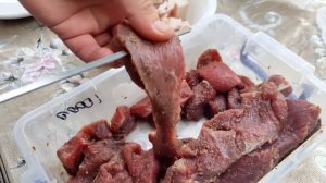 Шашлык из говядины на угольном гриле. Weber grillda shashlik.